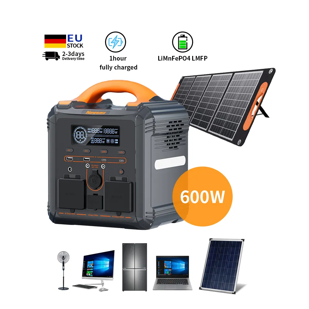 DIHE 600W Solar Generator Battery Charger baidri 551.25Wh Portable Solar Power Station Outdoor Energy Power Supply