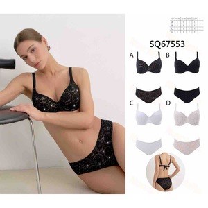 Costume da bagno intero HDJ taglie forti con controllo pancia, vita alta, scollo a V profondo, stampa glitterata con paillettes, da donna SQ69020 - Product Image 2