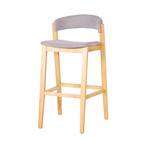Chaise de bar en bois meubles nordiques tabourets de bar chaise de tabouret de comptoir en bois de frêne