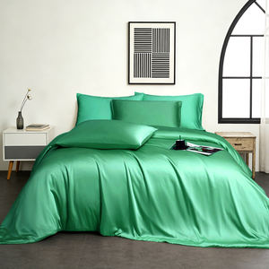 Vente flash, ensemble de draps de lit en bambou de luxe, 3 pièces, ensemble de literie en rayonne de bambou 100%, avec taies d'oreiller, doux et respirant - Product Image 1