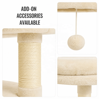 Villa pour chat multifonctionnelle moderne avec griffoir, deux hamacs et tour d'escalade en corde de sisal