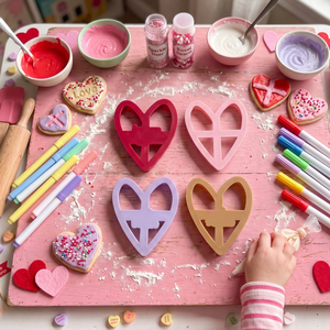 4 Cortadores de <span class=keywords><strong>Galletas</strong></span> de Corazón de Plástico con Sellos de Frases de Amor, Molde 3D para <span class=keywords><strong>Galletas</strong></span> de San Valentín para Hornear y Decorar Pasteles con Fondant - Product Image 2
