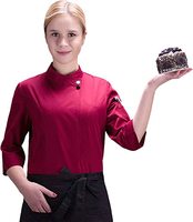 Uniforme de Chef pour femmes, manches 3/4, classique, hôtel, cuisine, Restaurant, veste de Chef d'été, manteau de Chef personnalisé pour hommes, pour la cuisine culinaire