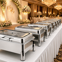Edelstahl Chafing Dish Alkoholbeheiztes Rechteckiges Buffet-Speisenwärmer-Set für Hotel Restaurant Catering-Bedarf