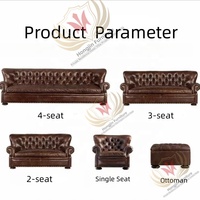 HJ HOME Fauteuil Chesterfield Aviateur Rétro, Style Industriel Classique, pour Salon, Hôtel, Bar, Fauteuil d'appoint individuel