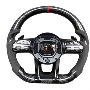 Volant en fibre de carbone et suède pour Mercedes Benz <span class=keywords><strong>AMG</strong></span> W117 W220 W140 S550 W217 CLS W257 G63 GT63 GTS GTR W205 - Product Image 6