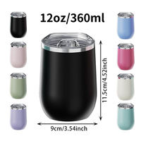 Gobelet à café isotherme en acier inoxydable 12 oz avec logo personnalisé, intérieur en PP 304, extérieur en acier inoxydable et couvercle coulissant transparent, disponible en plusieurs couleurs
