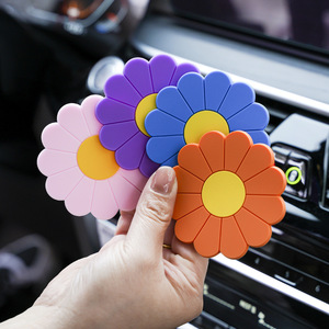 Simple Spring Floral Coasters with Holder Drink Coasters Vintage flower Rubber <b>Cup</b> <b>Mat</b> for Home Kitchen Office Party Tab 7*7cm - Product Image 4