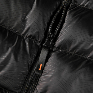 Piumino da Uomo Imbottito in 100% Poliestere con Cappuccio Rimovibile Leggero Autunnale Tinta Unita Nera in Tessuto 100% Nylon - Product Image 3
