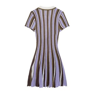 SHENZHU Nouveautés d'été en gros : Polo à manches courtes pour <span class=keywords><strong>femme</strong></span> avec col rayé, Robe 8779141 - Product Image 2