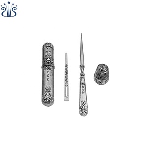 Tijeras exquisitas + Tubo de almacenamiento de agujas + punzón + hilo de aguja + juego de tijeras Vintage de <span class=keywords><strong>dedal</strong></span> - Product Image 5