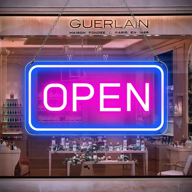 Open Neon Signs Bright LED Light High Visibility Advertisement Board Display Sign Walls Window Door Bar Shop Coffee Salon Store