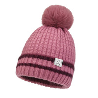 Gorro de Punto de Algodón Unisex para Invierno, Cálido, Transpirable e Impermeable, con Pompón de Peluche y Forro Polar, para Exteriores, Playa y Negocios