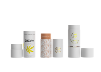 Boîtes d'emballage cylindriques rigides de luxe recyclables avec pelliculage mat pour flacons de parfum/huiles essentielles en verre, personnalisables en papier |   Verre PCR à 30% |   Certifié UE