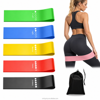 Juego de Bandas de Resistencia del Fabricante, Logotipo Personalizado, Bandas de Resistencia de Tela y Látex para Yoga y Fitness