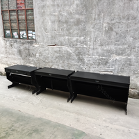 Table de DJ pliable portable Kkmark noire sur noir, style Z, compacte, avec étui de transport