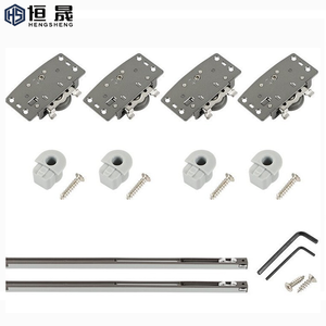 Riel Deslizante para Puerta <span class=keywords><strong>de</strong></span> Armario, Polea para Riel <span class=keywords><strong>de</strong></span> Puerta, Rueda para Puerta Colgante <span class=keywords><strong>de</strong></span> Madera - Product Image 1