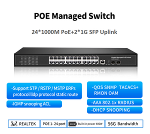 OEM ODM 4 8 16 24พอร์ตเลเยอร์2จัดการสวิตช์ PoE | web/cli SNMP vlan/qos/ 56Gbps | <span class=keywords><strong>กล้อง</strong></span> IP | โลโก้/เฟิร์มแวร์ที่กำหนดเอง - Product Image 5