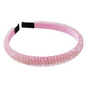 Diadema Rosa con Pedrería de Hemasa Fashions, Ajustable, Acolchada, Decorativa, Estilo Dulce, Accesorio para el Cabello, Uso Diario para Mujeres, 10 cm - Product Image 1