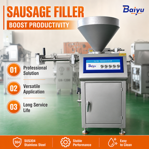 Machine automatique pneumatique de liage et de remplissage de saucisses en acier inoxydable 304, remplisseuse quantitative de viande pour ligne de production industrielle de saucisses - Product Image 1