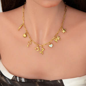 Collar con colgante personalizado de acero inoxidable 316L, chapado en oro PVD de 14K/18K, joyería fina de moda, collares náuticos para mujer - Product Image 2