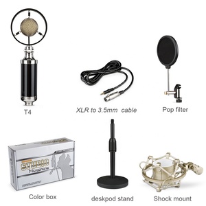 MY MIC T4Z Micrófono profesional con cable Retro XLR Micrófono de condensador Equipo de estudio para grabación de voz Canto con soporte de escritorio - Product Image 6