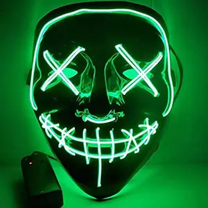Новые трендовые украшения для Хэллоуина пластиковые светодиодные маски для лица модная маска для вечеринки Хэллоуин страшная Вечеринка светящаяся маска игрушки/