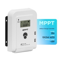 Régulateur de Charge Solaire MPPT 12V/24V AUTO pour Batteries Plomb-Acide, Gel, Scellées, au Lithium, Double Sortie USB, Écran LCD, 97% de Rendement