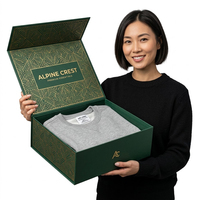 Book Shape Clothing Extension Rigid Coated Recyclable Clothing Magnetic Flap Lid Gift Paper Box Packaging Boxes