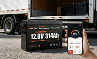 Batterie LiFePO4 Enlzh à décharge profonde 12V 314AH avec Bluetooth et auto-chauffage, rechargeable, pour camping-car (US, EU, CA, AU, JP, DE)