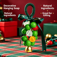 Décoration de Noël à suspendre à la porte, bouquet de boules de savon parfumées, faites à la main, pour aromathérapie, ensemble cadeau pour le bain et le corps, vente en gros, logo personnalisé OEM
