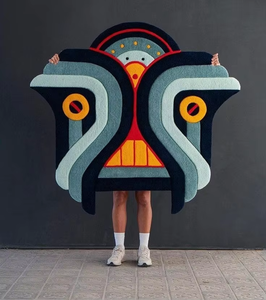 Alfombras de Lana Grandes, Modernas y Ecológicas, Tejidas en Color Sólido, Antideslizantes, Lavables, con Revestimiento de PVC para Sala de Estar - Product Image 3