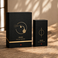 Boîte rigide de luxe noire pour flacon de parfum Attar 100 ml, logo en relief, emballage de parfum haut de gamme pour les marques de parfums