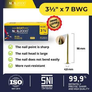 Anclajes Rectangulares de Zinc Dorado de 3.5 Pulgadas de Calidad Superior con Cabeza Sobredimensionada para Carpintería Marina Tradicional - Product Image 2