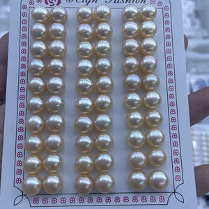 Basic Classic 6-7mm Natural Pink Echte echte Knopfbrot Perlen Ohr stecker - Product Image 4