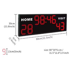 Honghao trong nhà đơn giản bóng rổ trò chơi Bảng điểm 24 giây đếm ngược 2.5mm Pixel pitch Poster kỹ thuật số IP65 ngân hàng điện SDK - Product Image 2