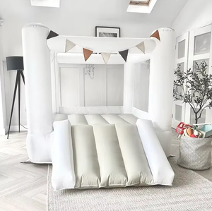 Château gonflable <span class=keywords><strong>de</strong></span> mariage pas cher blanc avec toboggan et piscine à balles pour enfants, idéal pour les jeux en extérieur et la location <span class=keywords><strong>de</strong></span> fêtes - Product Image 4