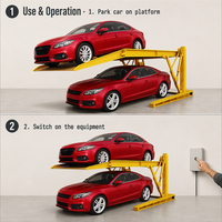 Lève-voiture compact à double levage inclinable pour garages à faible hauteur de plafond et ateliers de réparation étroits