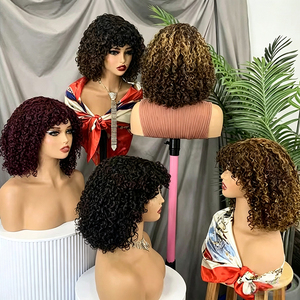 Promotion 53$ Letsfly Perruques bouclées Pixies à franges, densité 280%, 4T30T4, 100% cheveux humains naturels, vente en gros, 14 pouces - Product Image 6