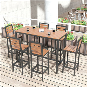 Mesa Alta Rectangular Moderna para Patio Exterior, Juego de 1 Plaza para Uso Comercial, Mesa Alta Resistente y Duradera - Product Image 3