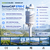 Station météo compacte SenseCAP S700-C 7-en-1 IP66 RS485 SDI-12 avec radars de rayonnement solaire, pluie, ultrasons, vent et mesure de la chaleur
