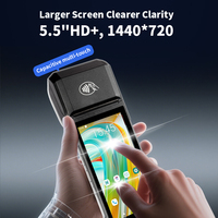 Terminal de point de vente portable tout-en-un Android 14, écran 5,5 pouces, NFC, 4G, double SIM, Bluetooth, imprimante thermique, 32 Go, pour la vente au détail et la restauration