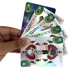 Bulk fashion flash high quality logo indoor game table cartas de custom poker cards