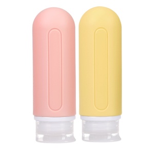 portable 4-in-1 Silicone Dispenser <b>Bottle</b> <b>Set</b> Reusable Soft Plastic <b>Travel</b> Lotion Shampoo Shower Gel-for Outdoor Camping - Product Image 5