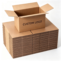 Boîte d'expédition en carton ondulé kraft RSC à paroi simple, conception gratuite, vente en gros, logo personnalisé pour emballage e-commerce et déménagement