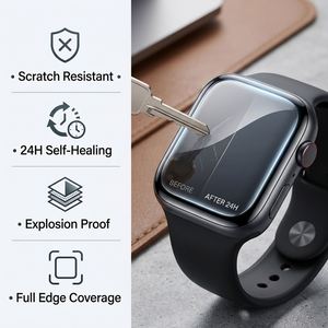 ฟิล์มไฮโดรเจลแบบนิ่ม OEM EPU สำหรับ Apple Watch SE 4 HD ฟิล์มกันรอยหน้าจอใส ป้องกันรอยขีดข่วน ฟิล์มสมาร์ทวอทช์แบบโค้งเต็มจอ - Product Image 2