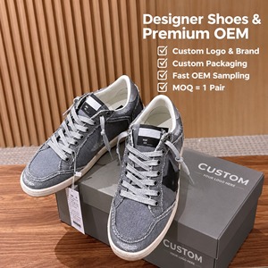 Zapatillas Chunky de Diseño de Alta Calidad para Mujer, Estilo Vintage con Estrellas Desgastadas, Cierre de Cremallera, Patrón Geométrico, Casuales - Product Image 1