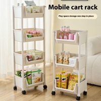 Jouet mobile pour snacks, fruits et légumes, étagère de rangement, petit chariot mobile, support multicouche, vaisselle de cuisine en plastique