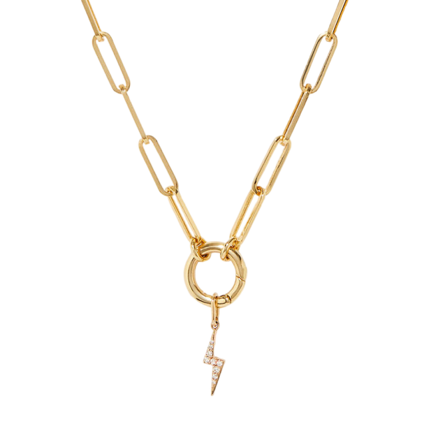 Wholesale 18K Gold Plated Diamonds Lightning Necklace Fashionable Trendy Jewellery for Weddings Parties with Zircon Main Stone