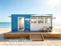 Kiosque Conteneur Maritime Modifié 20 pieds, Direct Usine, Design Industriel Respirant, Montage Rapide, Écologique, pour Café et École